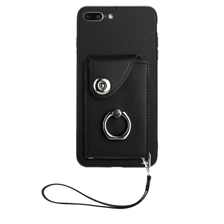 Apple iPhone 7 Plus / 8 Plus Rear Cover with 8 Card Wallet and Ring/Stand