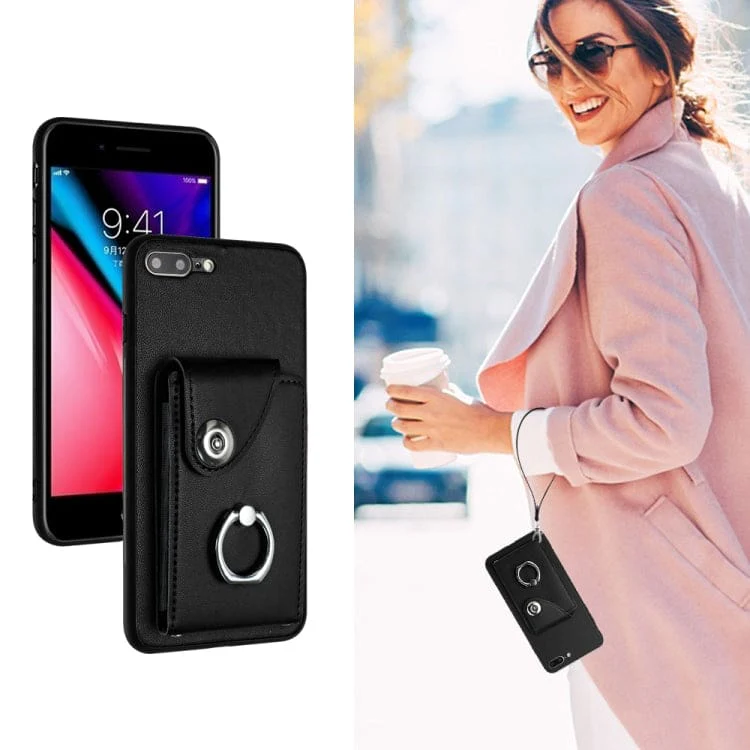 Apple iPhone 7 Plus / 8 Plus Rear Cover with 8 Card Wallet and Ring/Stand - Image 5