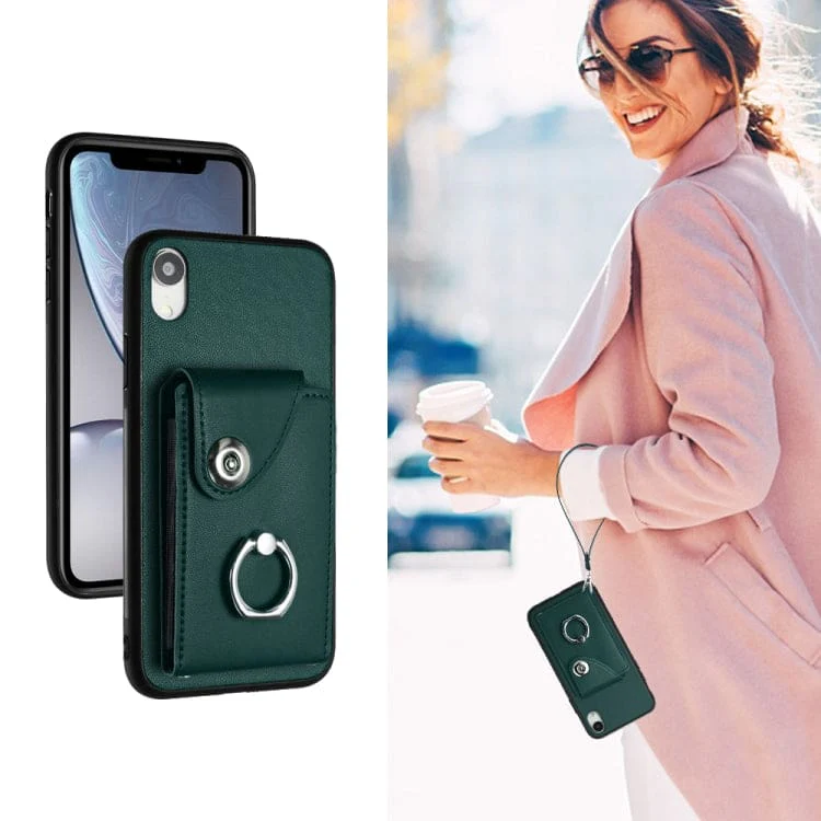 Apple iPhone XR Rear Cover with 8 Card Wallet and Ring/Stand - Image 5