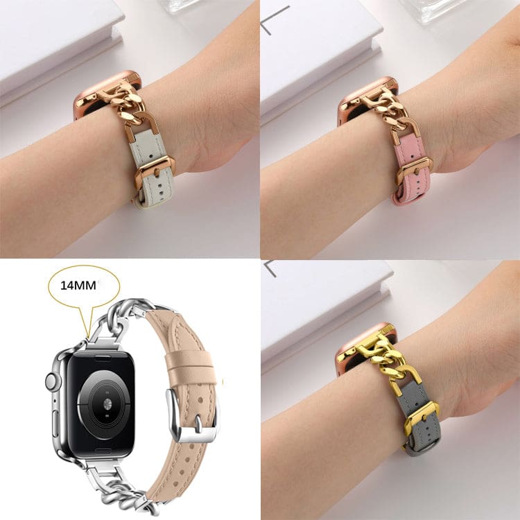 Apple Watch Chain and Genuine Leather Watch Strap - Image 2