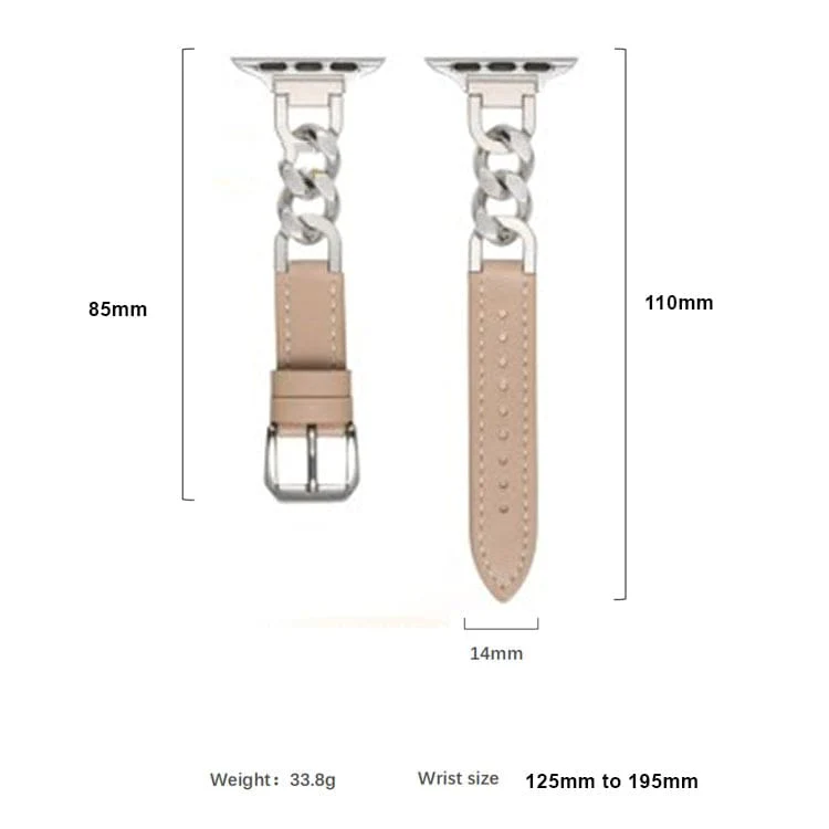 Apple Watch Chain and Genuine Leather Watch Strap - Image 4
