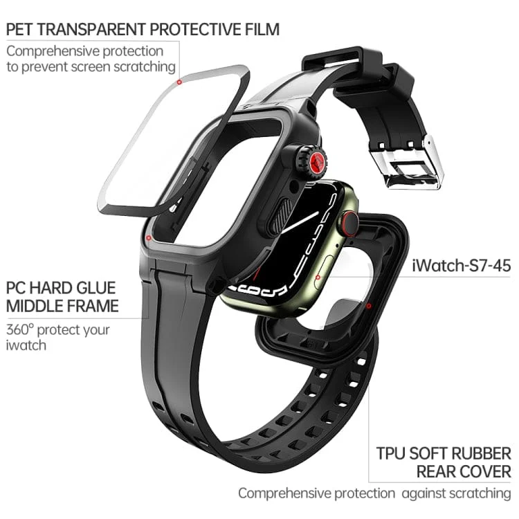 Apple Watch Series 7/8/9 45mm RedPepper Shellbox Waterproof Watch Cover with Screen Protector - Image 5