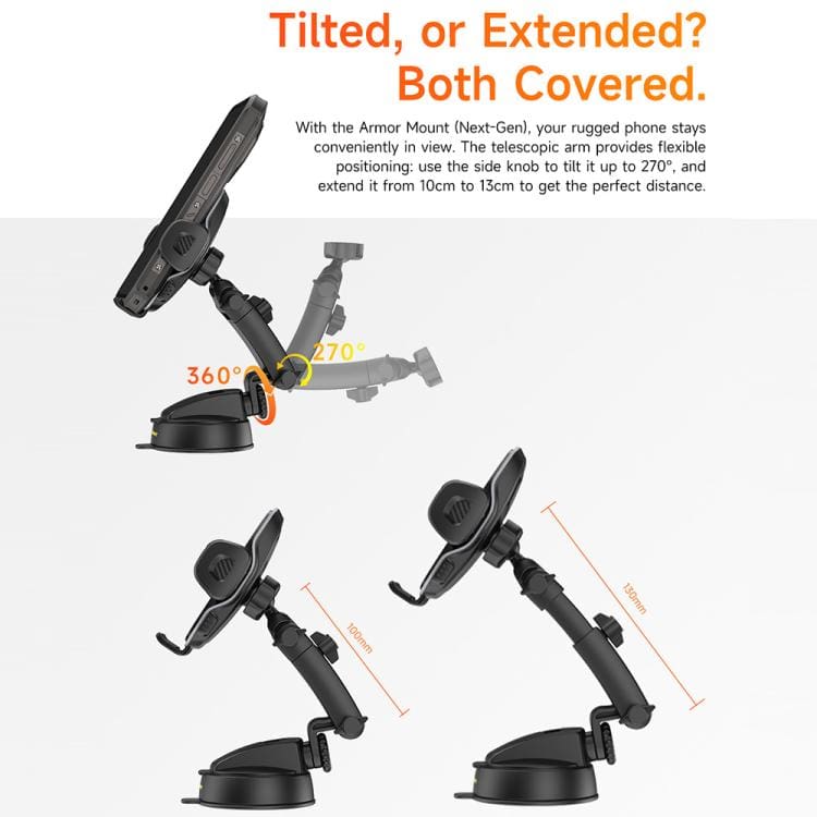 Armor Phone Next Gen UAN Large Phone Vehicle Holder, Dash/Windscreen, For Large Rugged Phones - Image 7