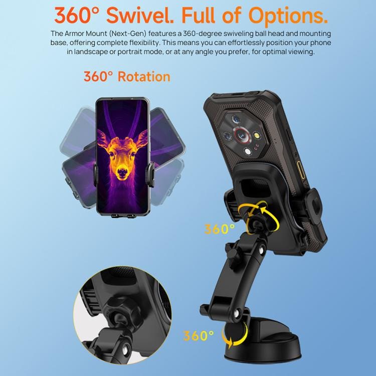 Armor Phone Next Gen UAN Large Phone Vehicle Holder, Dash/Windscreen, For Large Rugged Phones - Image 8