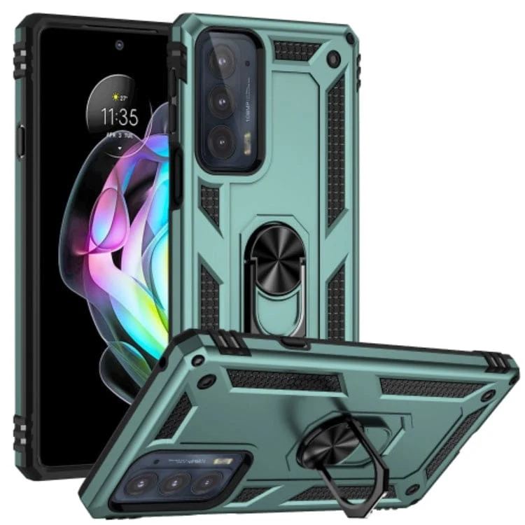 Motorola Edge 20 Armor Rugged Case with Metal Ring/Stand