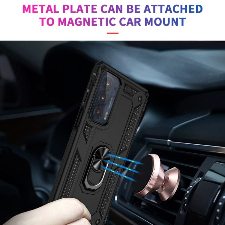 Motorola Edge 20 Armor Rugged Case with Metal Ring/Stand - Image 6