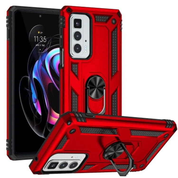 Motorola Edge 20 Pro Armor Rugged Case with Metal Ring/Stand