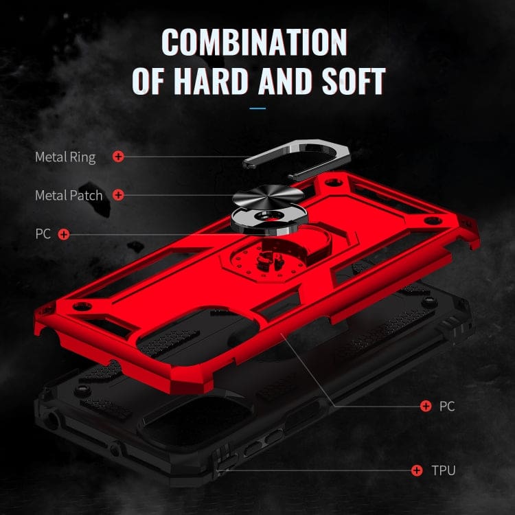 Motorola Moto G31 / Moto G41 Armor Rugged Case with Metal Ring/Stand - Image 4