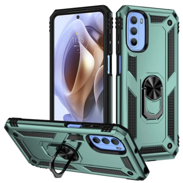 Motorola Moto G31 / Moto G41 Armor Rugged Case with Metal Ring/Stand - Image 9
