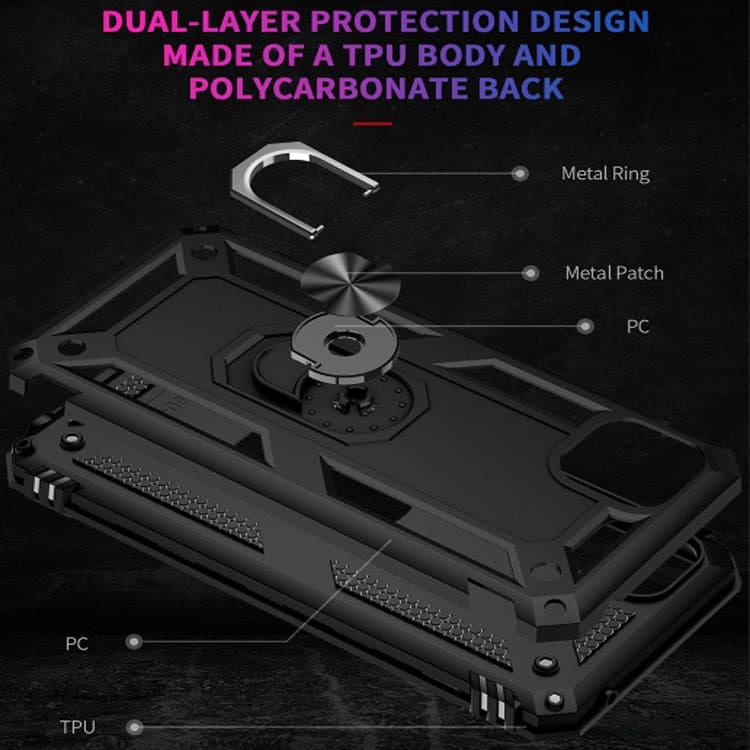 Motorola Moto G50 5G Armor Rugged Case with Metal Ring/Stand - Image 4