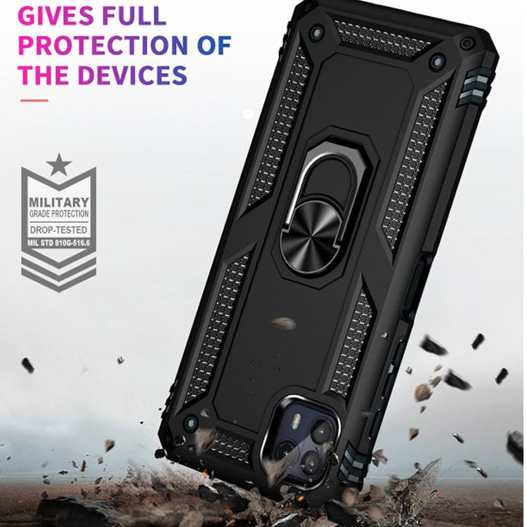 Motorola Moto G50 5G Armor Rugged Case with Metal Ring/Stand - Image 6