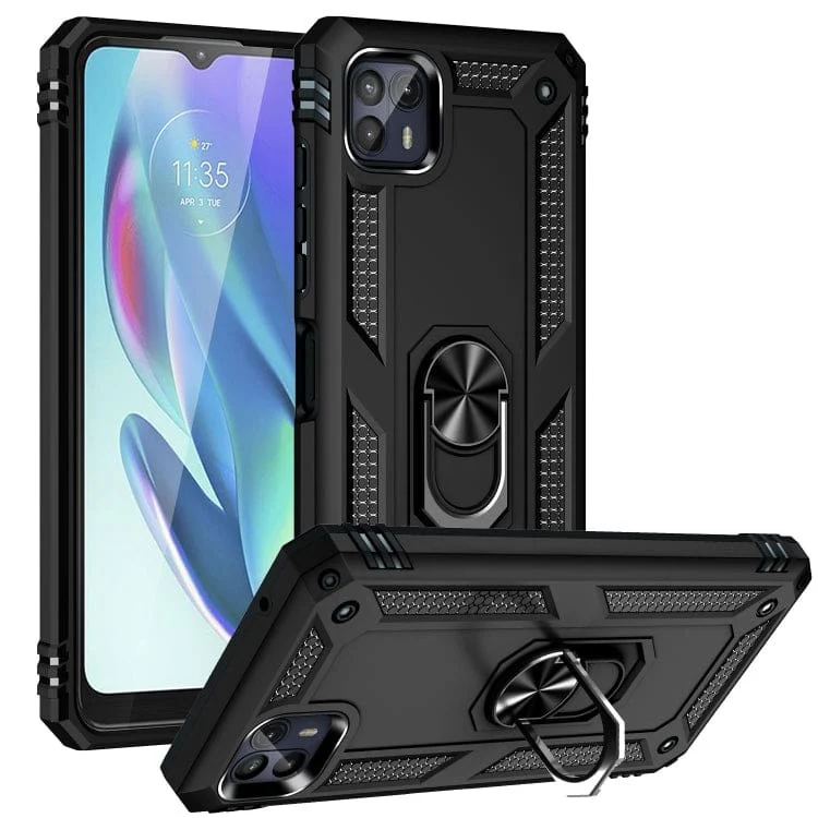 Motorola Moto G50 5G Armor Rugged Case with Metal Ring/Stand - Image 9