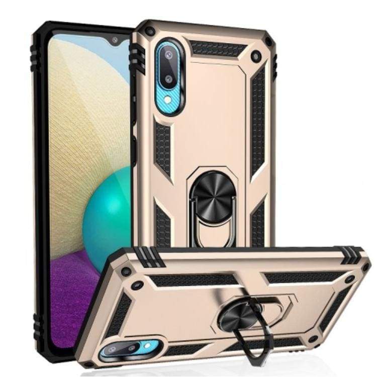 Samsung Galaxy A02 / M02 Armor Rugged Case with Metal Ring/Stand - Image 2