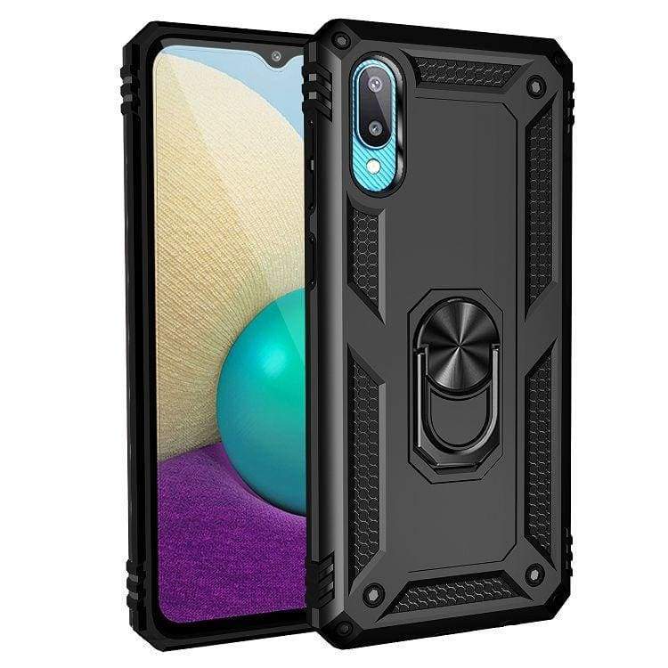 Samsung Galaxy A02 / M02 Armor Rugged Case with Metal Ring/Stand - Image 4