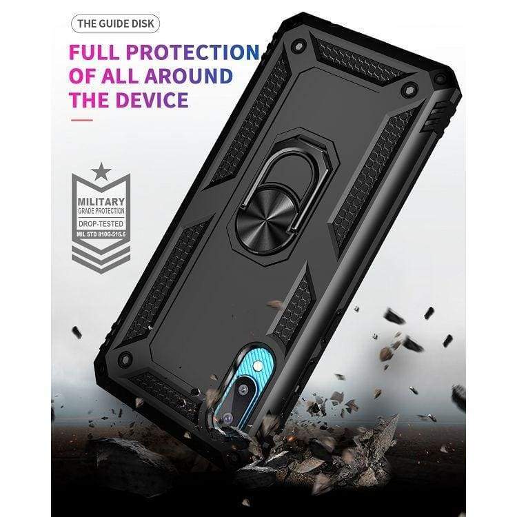 Samsung Galaxy A02 / M02 Armor Rugged Case with Metal Ring/Stand - Image 5