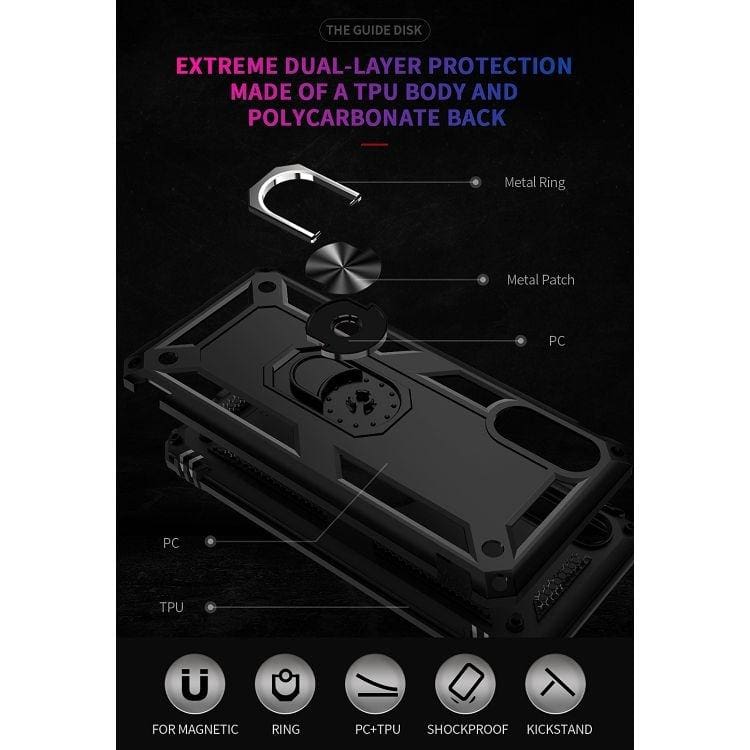 Samsung Galaxy A02 / M02 Armor Rugged Case with Metal Ring/Stand - Image 7