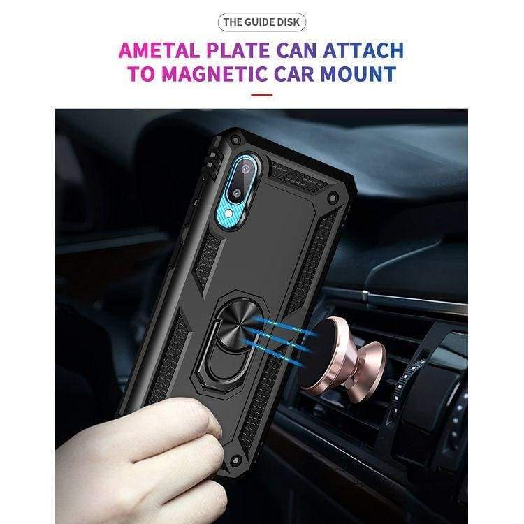 Samsung Galaxy A02 / M02 Armor Rugged Case with Metal Ring/Stand - Image 8