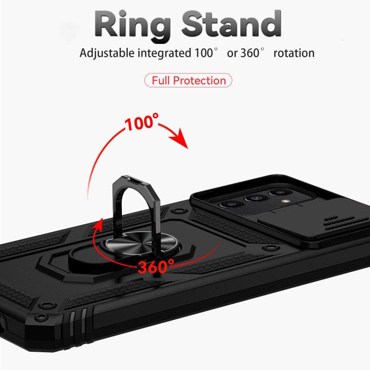 Samsung Galaxy A13 5G Armor Rugged Sliding Camera Cover with Metal Ring/Stand - Image 4