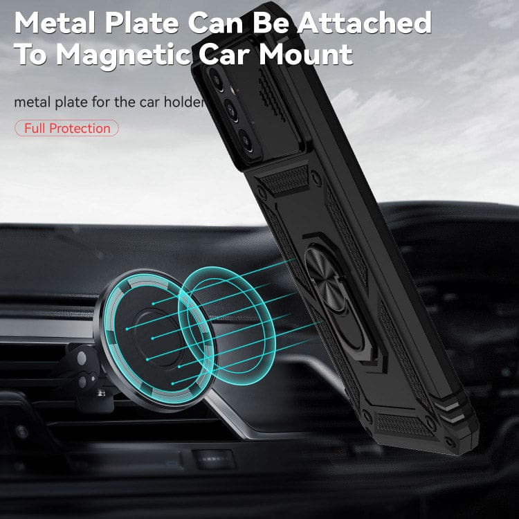 Samsung Galaxy A13 5G Armor Rugged Sliding Camera Cover with Metal Ring/Stand - Image 7