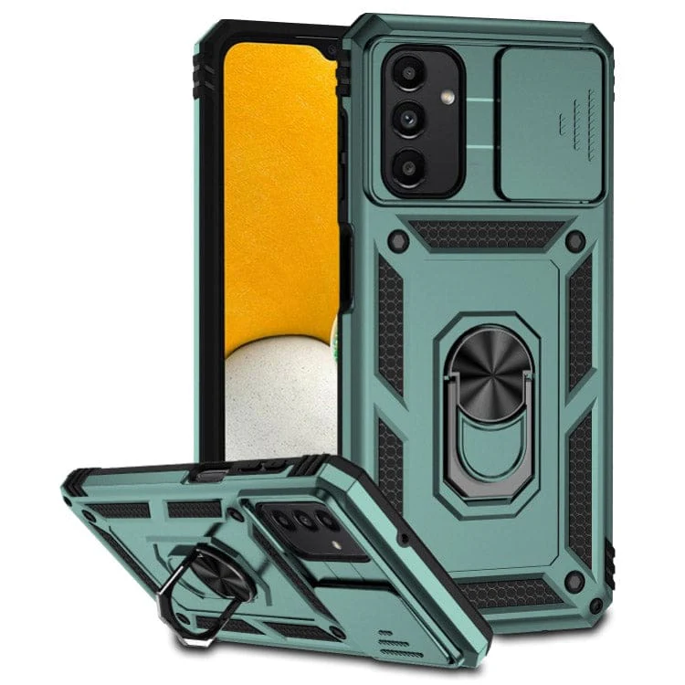 Samsung Galaxy A13 5G Armor Rugged Sliding Camera Cover with Metal Ring/Stand - Image 9