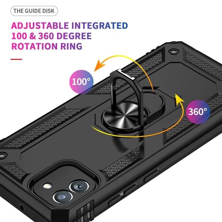 Samsung Galaxy A03 Armor Shockproof Cover with Rotating, Fold-Out Ring/Stand - Image 3