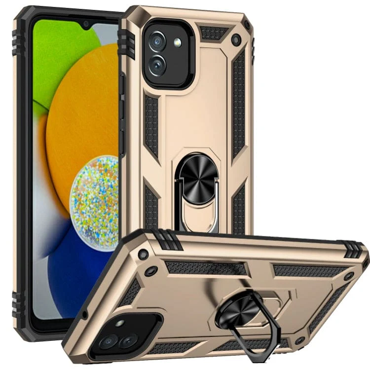 Samsung Galaxy A03 Armor Shockproof Cover with Rotating, Fold-Out Ring/Stand - Image 7