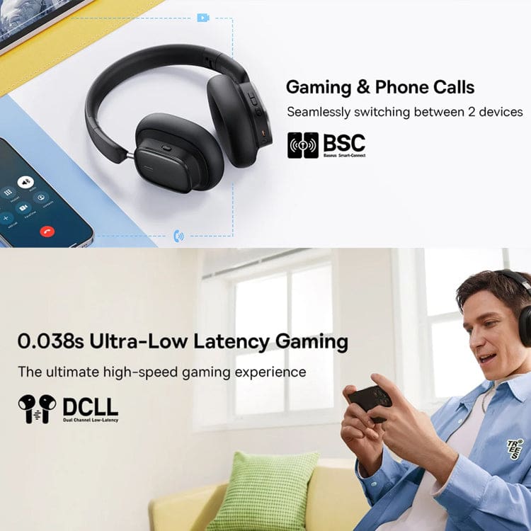 Baseus Bowie H1i Wireless Headphones, Wired or Wireless, ANC, App Configuration - Image 3