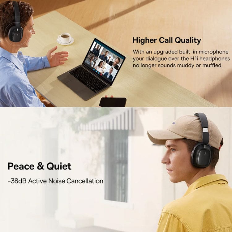 Baseus Bowie H1i Wireless Headphones, Wired or Wireless, ANC, App Configuration - Image 4