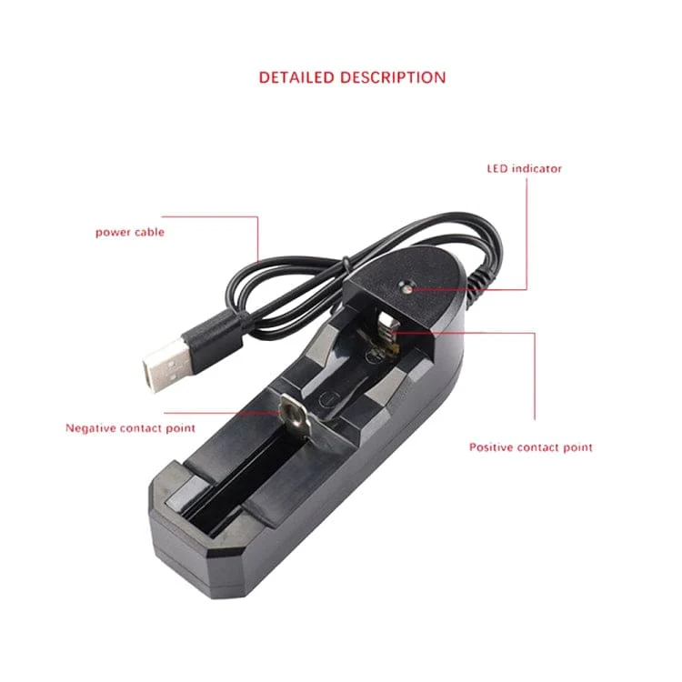 BMAX 18650 Lithium Battery Single Slot USB Charger - Image 3
