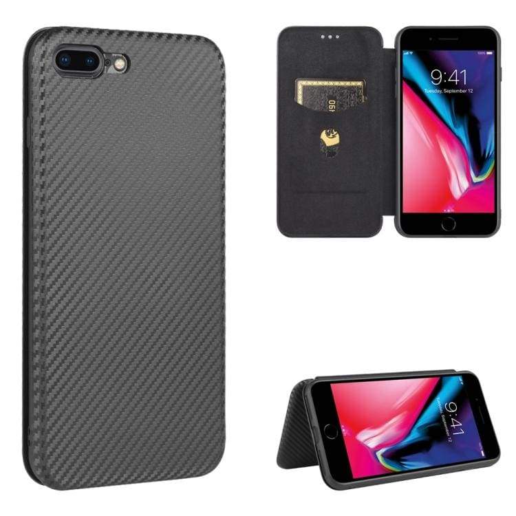 Apple iPhone 7 Plus / iPhone 8 Plus Carbon Shell Flip Phone Cover/Wallet - Image 2
