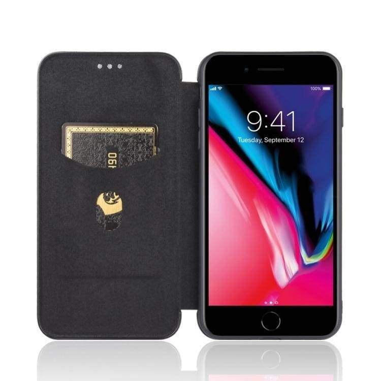 Apple iPhone 7 Plus / iPhone 8 Plus Carbon Shell Flip Phone Cover/Wallet - Image 4