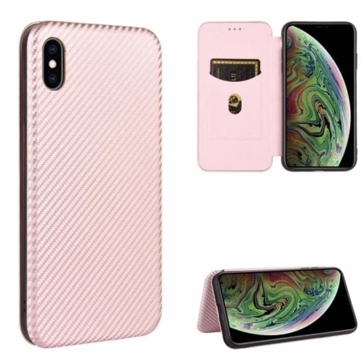 Apple iPhone XS Max Carbon Shell Flip Phone Cover/Wallet