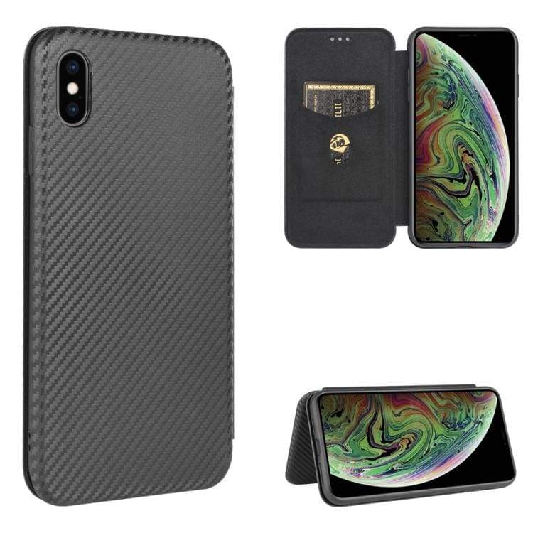 Apple iPhone XS Max Carbon Shell Flip Phone Cover/Wallet - Image 8
