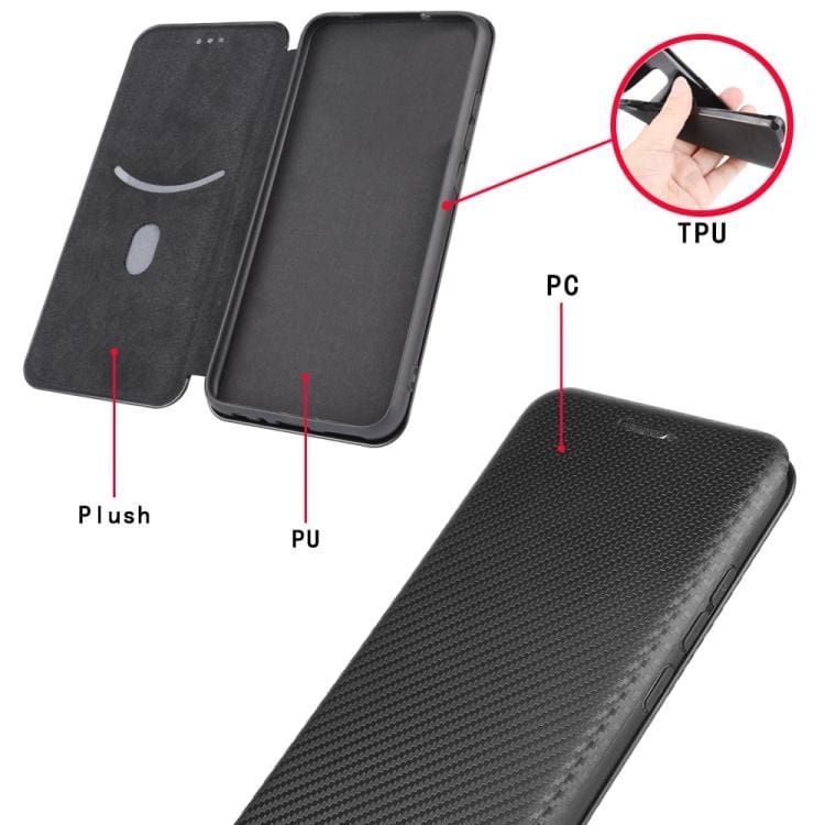 Doogee X95 / Doogee X95 Pro Carbon Shell Flip Phone Cover/Wallet - Image 9