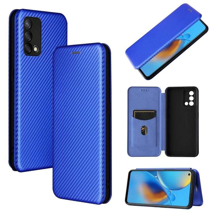 Oppo A74 4G , Oppo F19 Carbon Shell Flip Phone Cover/Wallet
