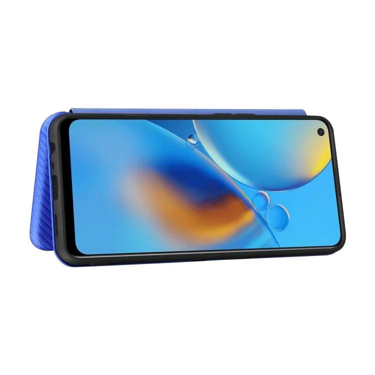Oppo A74 4G , Oppo F19 Carbon Shell Flip Phone Cover/Wallet - Image 5