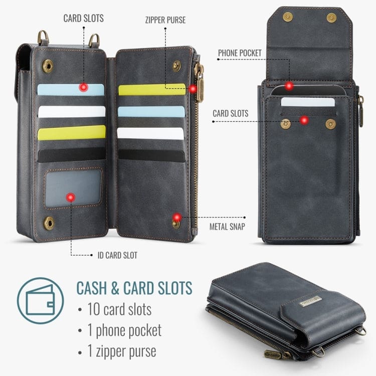 CaseMe ME40 Phone Crossbody Wallet, Shoulder and Wrist Strap, Card Slots - Image 4