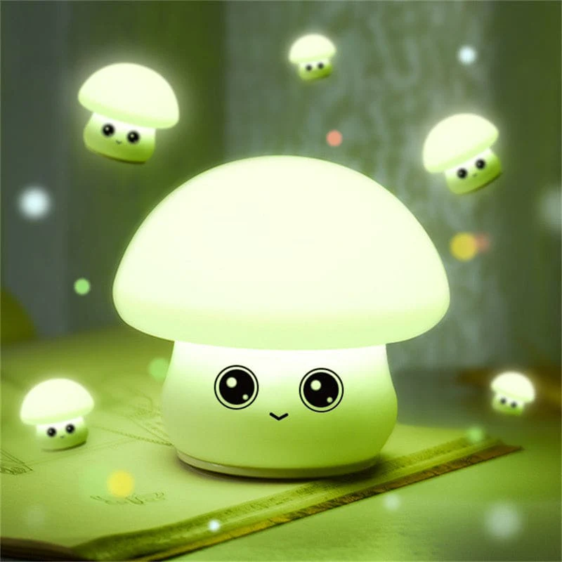 Children's Soft Silicone Night Light, Multi-colour Tap Control, Mushroom, Rechargeable - Image 5