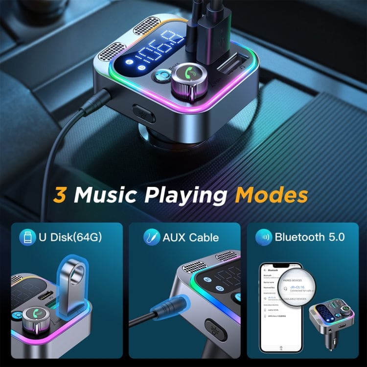 CL16 Bluetooth Wireless FM Transmitter, 48W PD/18W QC Charger, Lighter Socket - Image 6