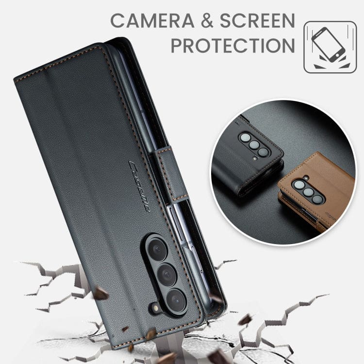 Samsung Galaxy Z Fold 5 CaseMe 023 Wallet Flip Cover, RFID Protection, Card Holder - Image 3