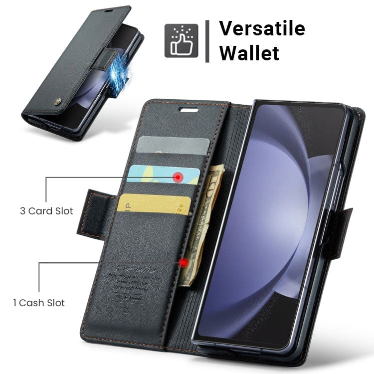 Samsung Galaxy Z Fold 5 CaseMe 023 Wallet Flip Cover, RFID Protection, Card Holder - Image 4
