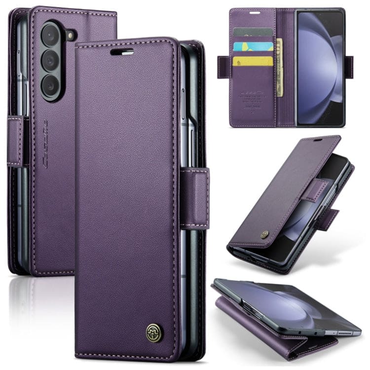 Samsung Galaxy Z Fold 5 CaseMe 023 Wallet Flip Cover, RFID Protection, Card Holder - Image 9
