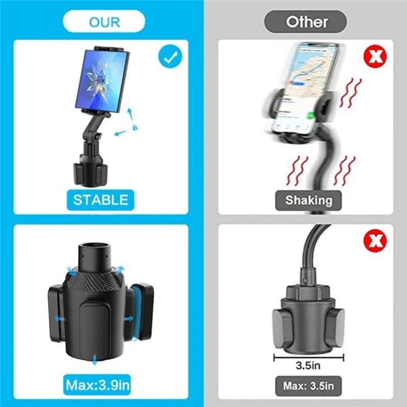 CUP-B18 Universal Car Cup Holder Phone/Tablet Mount Long Arm Bracket, Up to 12.9" - Image 10