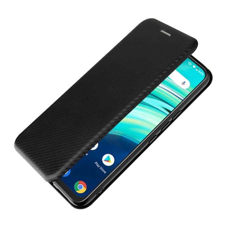 Deluxe Carbon Shell Flip Phone Cover/Wallet - For Umidigi A9 Pro Phone - Image 6