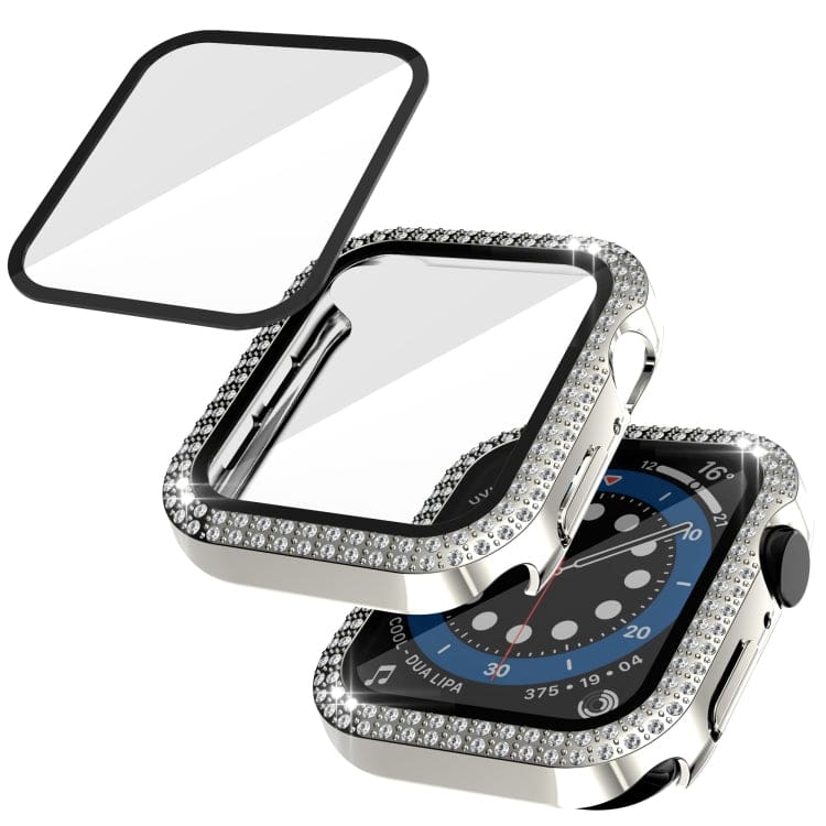 Apple Watch Series 4/5/6/SE 40mm Diamond Front Watch Protective Cover with Tempered Glass Screen Protector - Image 5