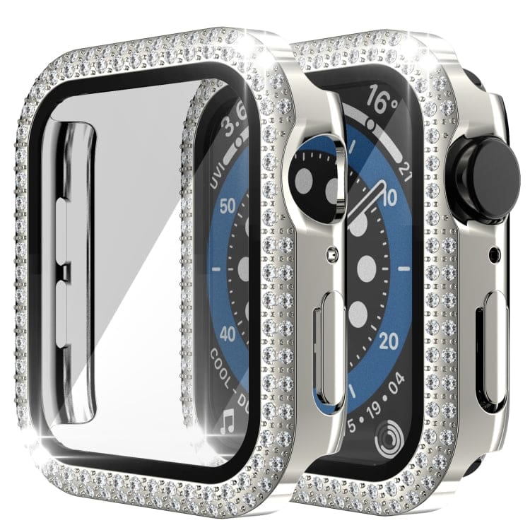 Apple Watch Series 4/5/6/SE 40mm Diamond Front Watch Protective Cover with Tempered Glass Screen Protector - Image 6