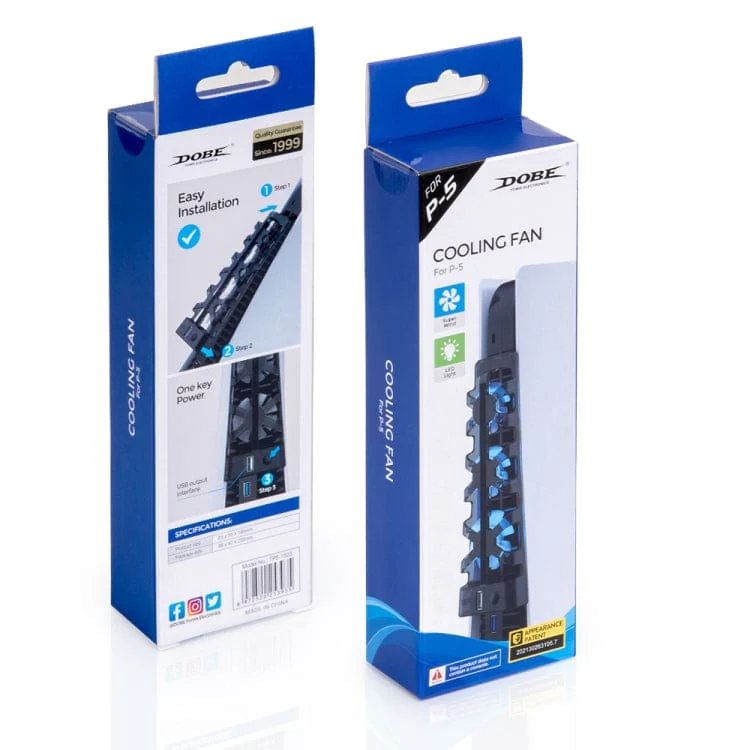 Dobe TP5 Triple Fan Cooling Bracket for PS5, Blue Fan LED - Image 5