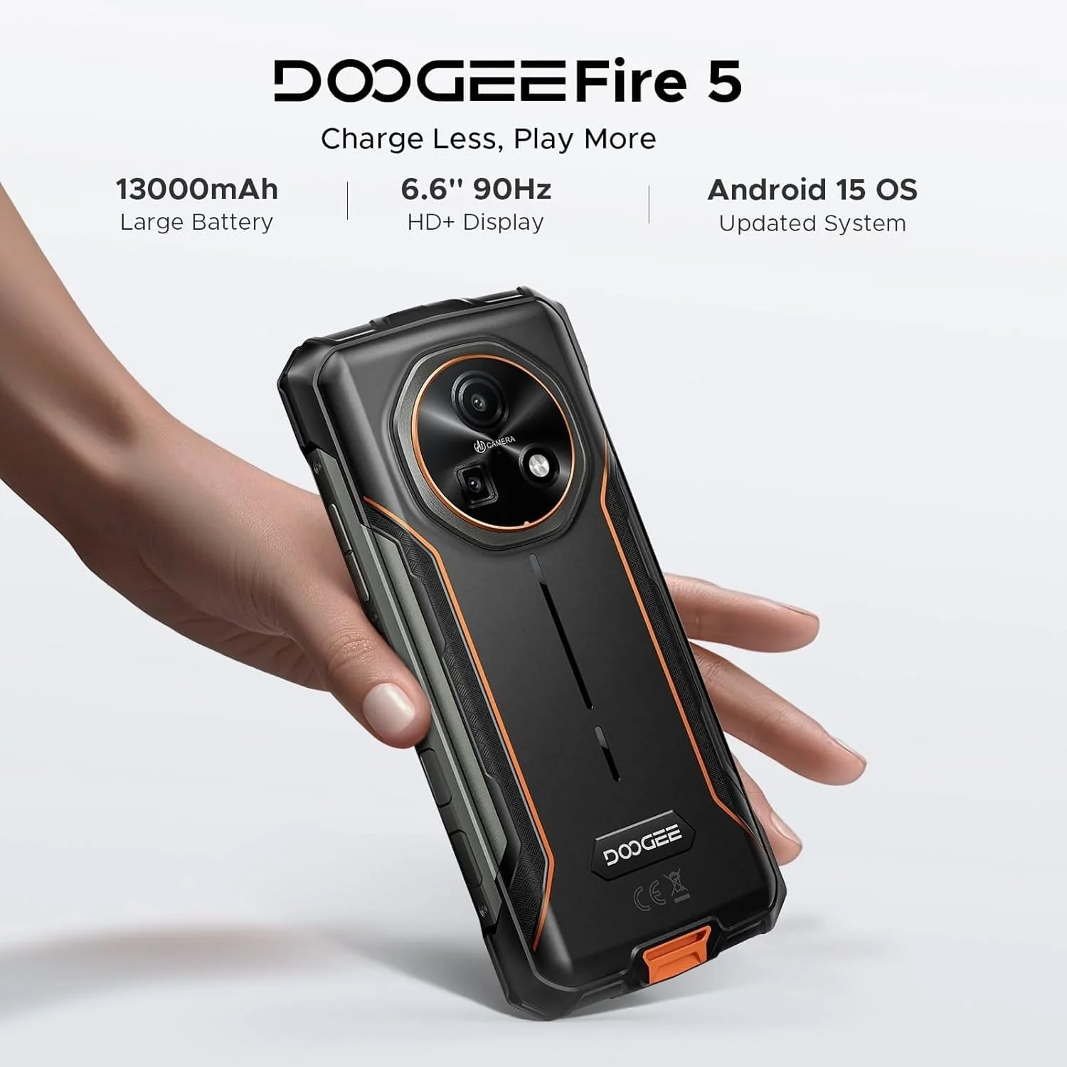 Doogee Fire 5 Rugged Smartphone | 13000mAh Battery & 6.6-Inch Display - Image 2