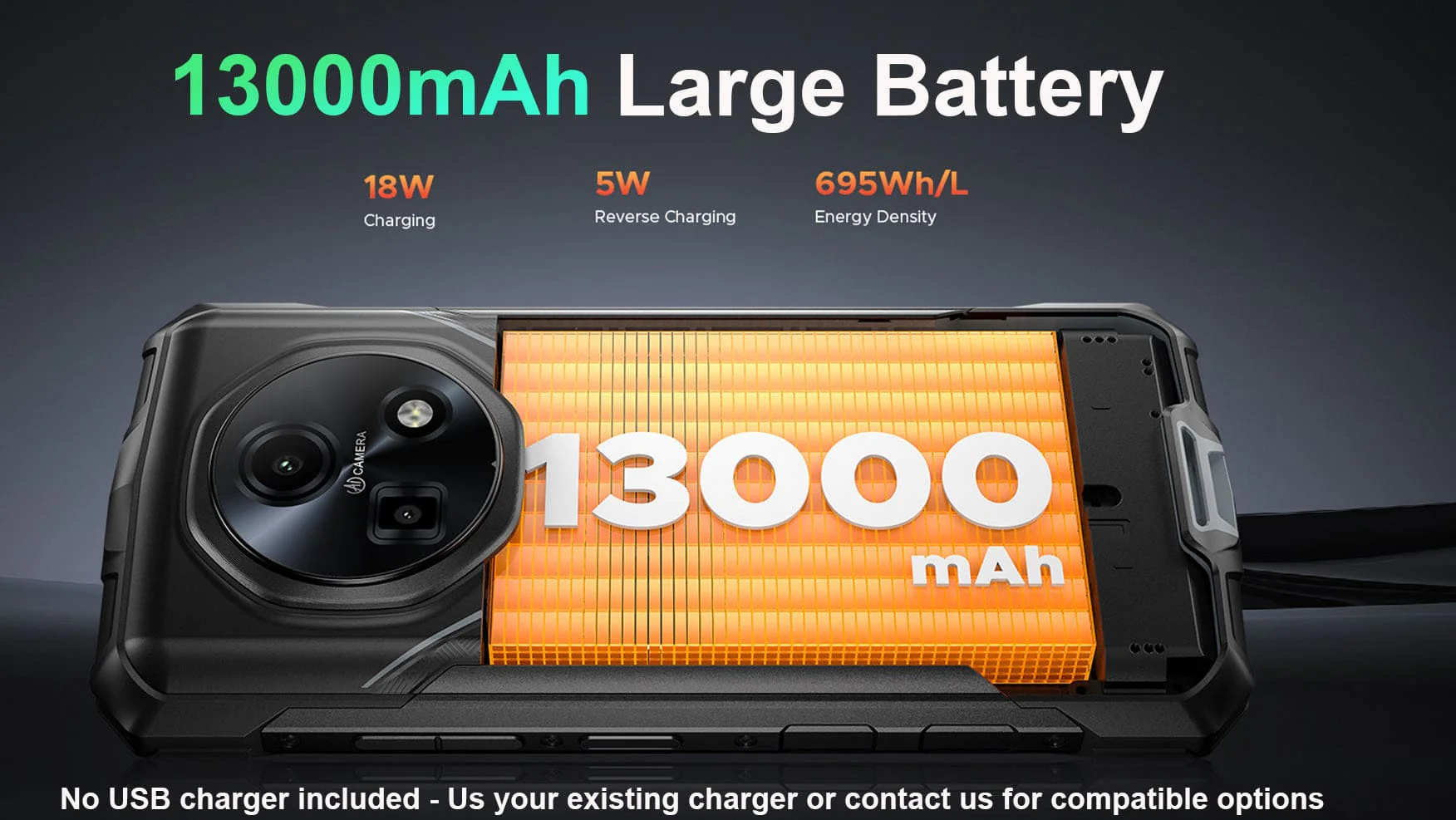 Doogee Fire 5 Ultra Rugged Phone | 13000mAh Battery | 6GB RAM+128GB | Camping Lights - Image 6