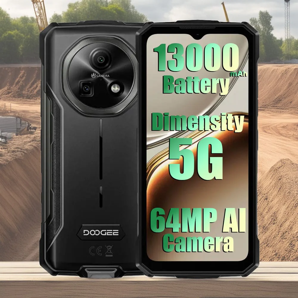 Doogee Fire 7 5G Rugged Phone | 13000mAh Battery | 4GB RAM+256GB | 64MP Camera